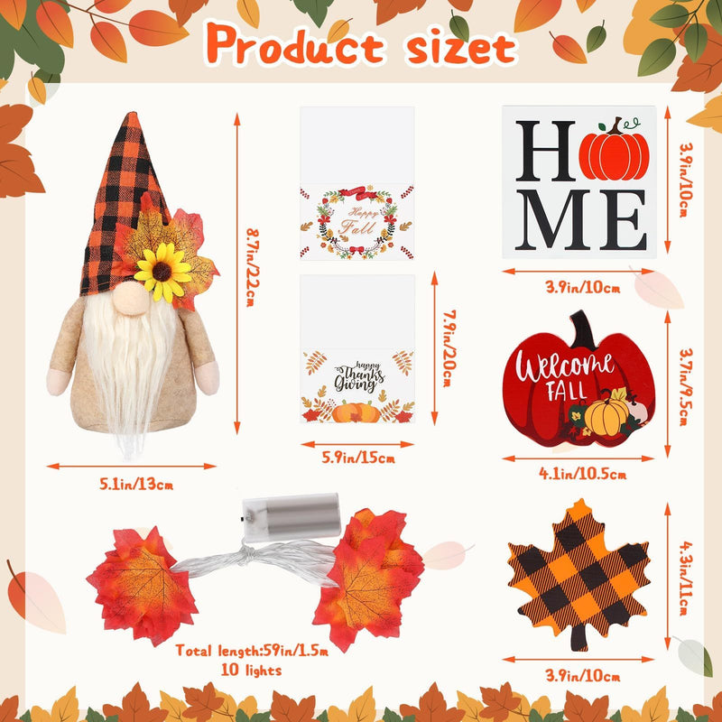 5PCS Fall Tiered Tray Decor