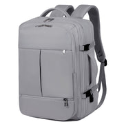 Gray backpack on a white background