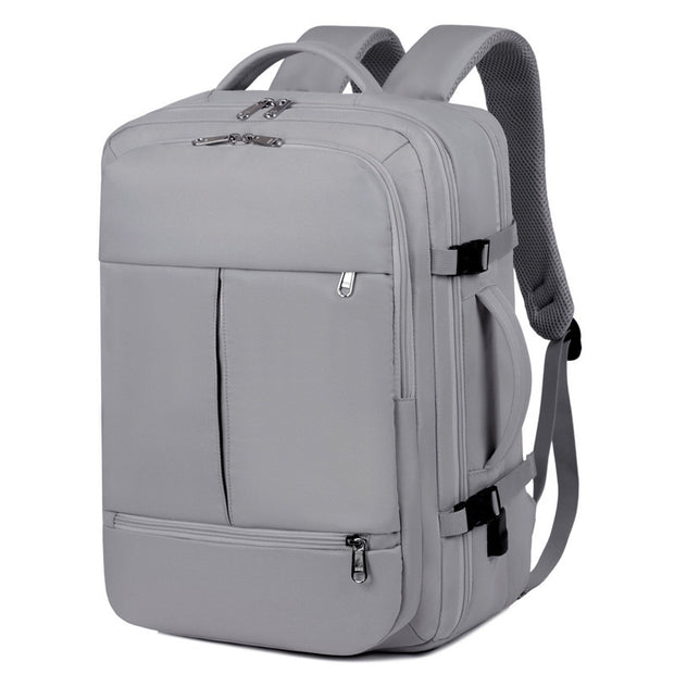 Gray backpack on a white background