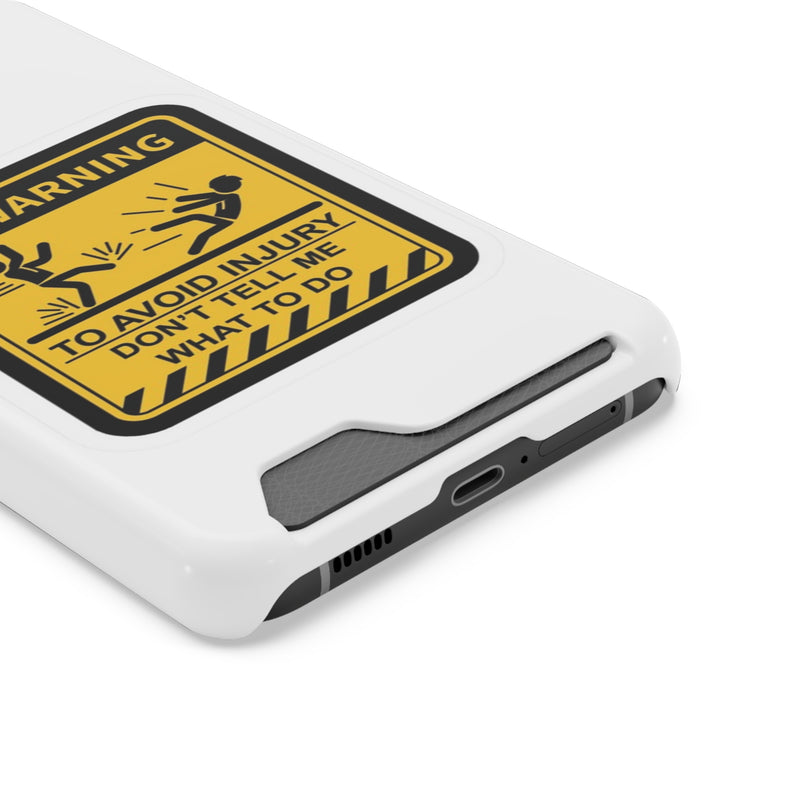 Warning Phone Case with Card Holder | Stand Out And Protect Your Phone