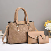 Always I Love You Woven Texture 3-Piece Bag Set - Stylish & Functional Luggage for Every Adventure