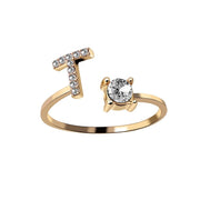 Alphabet Initial Letter Ring for Women - One Size Fashion Jewelry