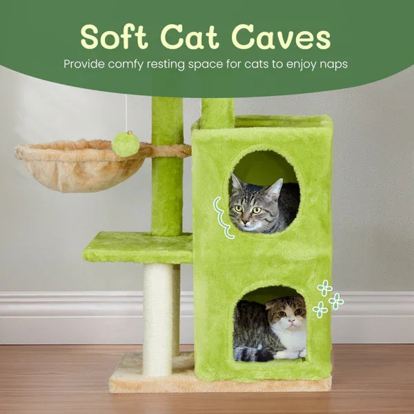Cozy Cat Haven: 3-Inch Double-Layer Hammock in Vibrant Yellow-Green - Elevate Your Cat's Comfort & Playtime!