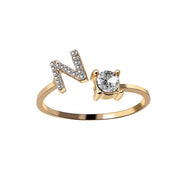 Alphabet Initial Letter Ring for Women - One Size Fashion Jewelry