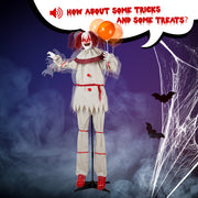 5.7ft Voice-Controlled Clown with Red Light & Sound - Perfect for Halloween Decor (Battery Not Included)