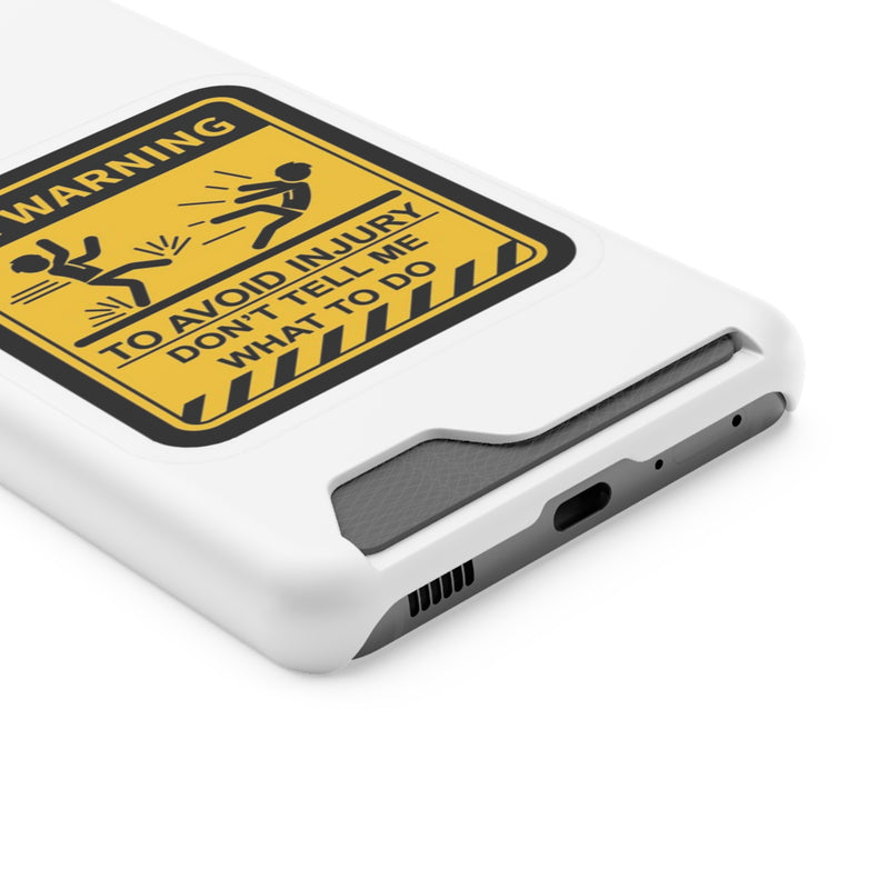 Warning Phone Case with Card Holder | Stand Out And Protect Your Phone