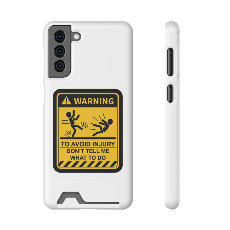 Warning Phone Case with Card Holder | Stand Out And Protect Your Phone
