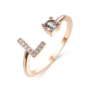 Alphabet Initial Letter Ring for Women - One Size Fashion Jewelry