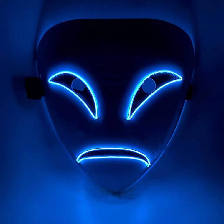Luminous Black Covenant LED Mask – Unleash Your Inner Warrior with Mesmerizing Light Effects!