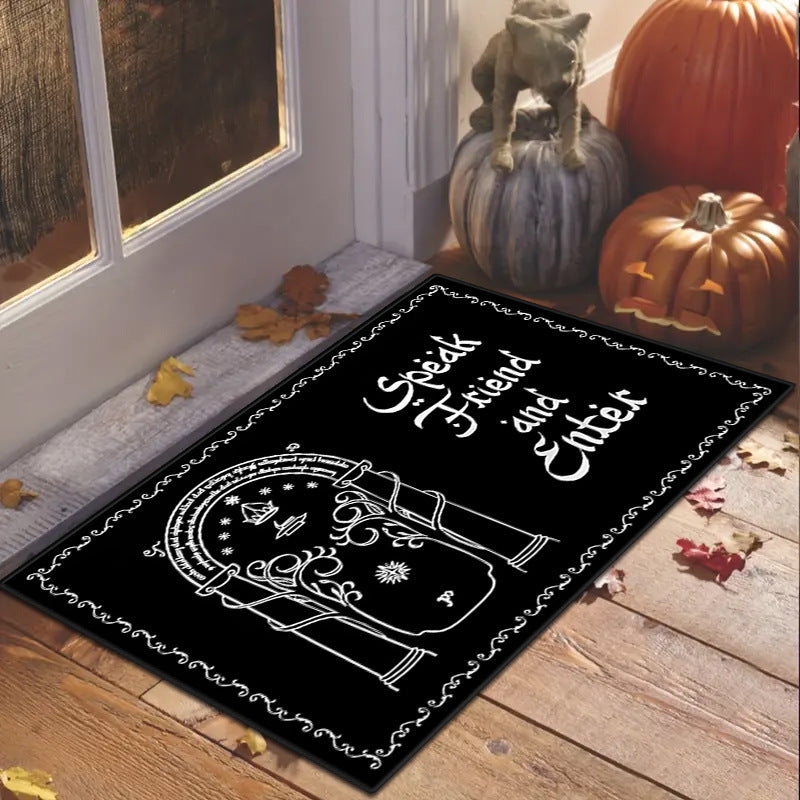 Halloween Porch Doormat Skull Entry Door Absorbent Door Mat