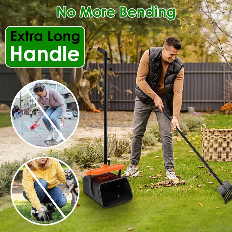 Ultimate Dog Poop Scooper Kit – Heavy-Duty Rake & Swiveling Bin with 35 Bags for Effortless Cleanups!