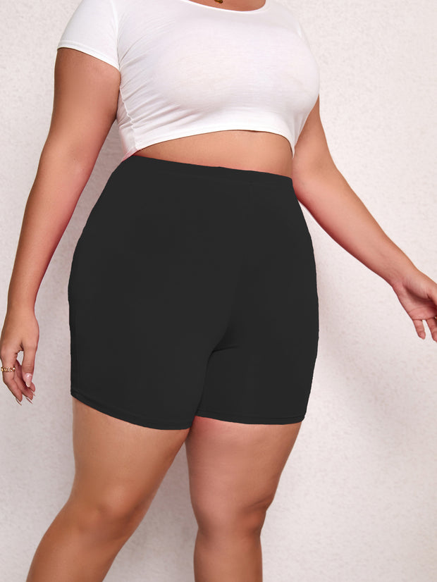 Plus Size High-Waist Lift Hip Shorts