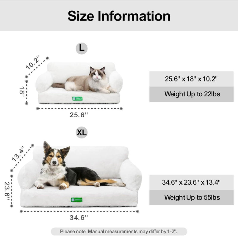 MEWOOFUN Orthopedic Dog Bed - Cozy Egg Foam Sofa for Small/Medium Dogs, Removable Washable Cover, Non-Slip Base, Large, Beige