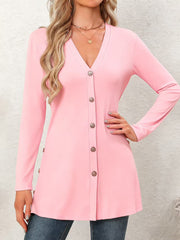 Mid-Length Knitted Cardigan with Multi-Buckle Design