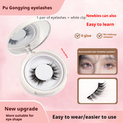 Eyelash packaging with text on a pink background