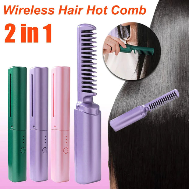 hair straightener curler brush