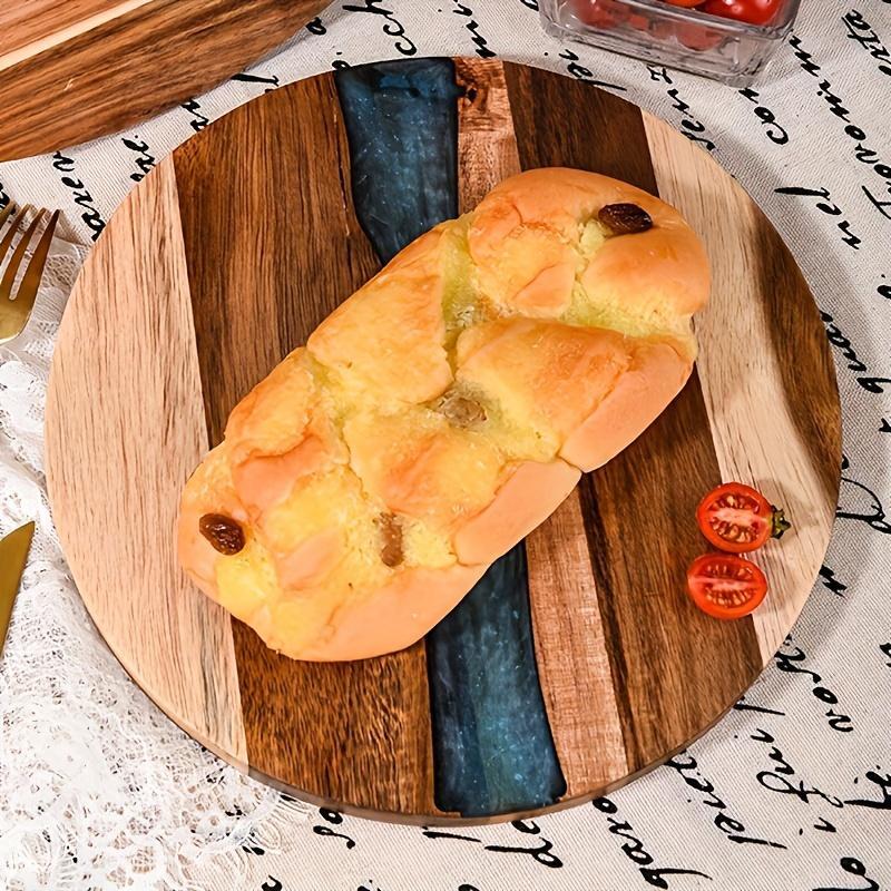Acrylic Wood Resin Round Cutting Board - Elevate Your Kitchen with a Food-Safe Tray for Steak, Snacks, and Fruits!
