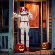 5.7ft Voice-Controlled Clown with Red Light & Sound - Perfect for Halloween Decor (Battery Not Included)