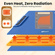 Electric warming tray section has light background