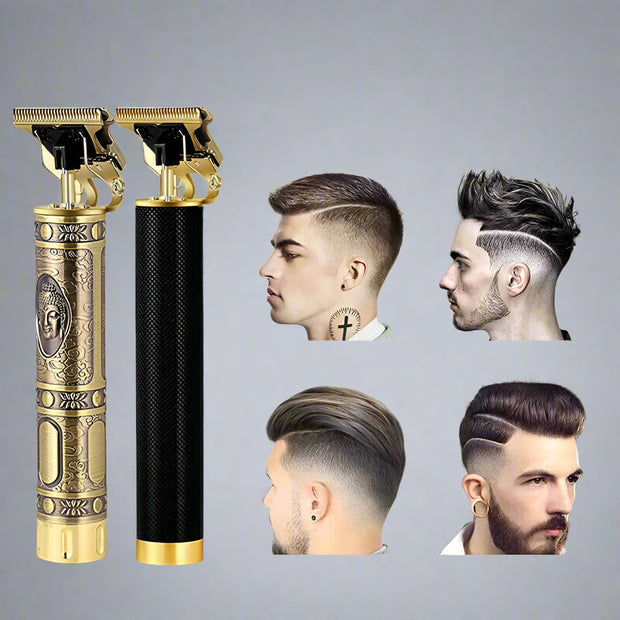 Professional hair clipper with images of men with styled hair and 'Hot Sale' label.