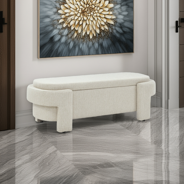 Stylish Linen Storage Bench: Maximize Space & Elevate Your Living Room, Entryway, or Bedroom