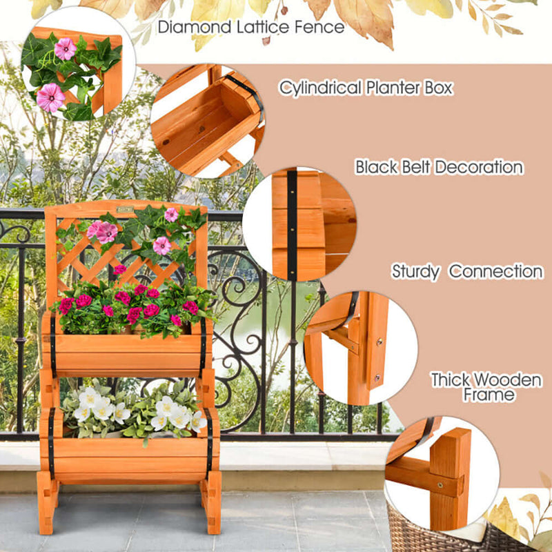 garden bed with trellis