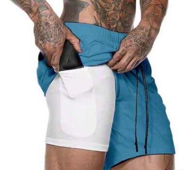 compression shorts with phone pocket