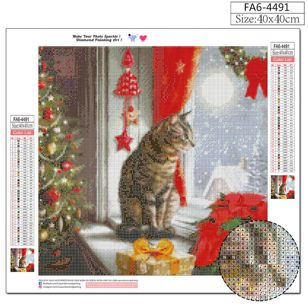 Adorable Christmas Cat Painting Kit 