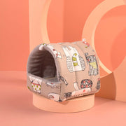 Pet bed with animal pattern on a pink background
