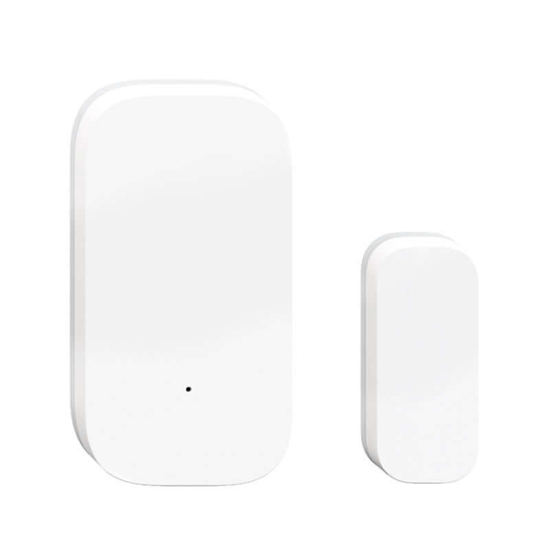 Two white rectangular devices on a white background