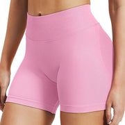 High waist seamless yoga shorts provide quick-dry comfort