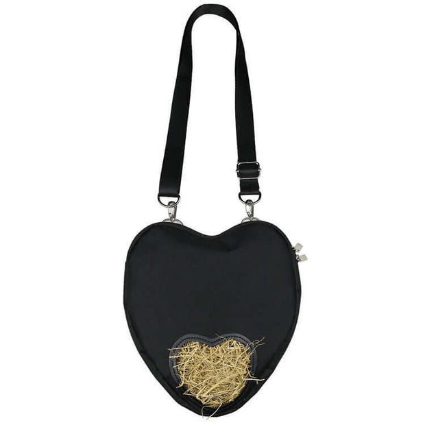 Cat pouch carrier for hands-free comfort.