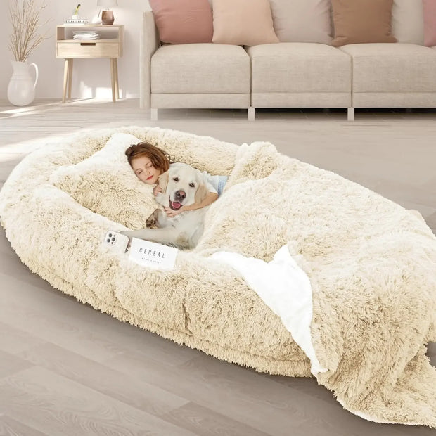 Human Size Thick Memory Foam Dog Bed for Ultimate Comfort and Support