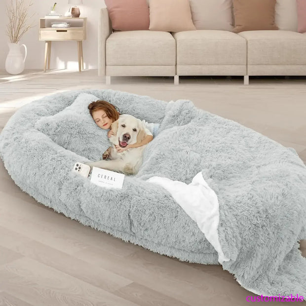 Human Size Thick Memory Foam Dog Bed for Ultimate Comfort and Support