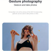 Person holding a slice of pizza with text about gesture photography on a blue background
