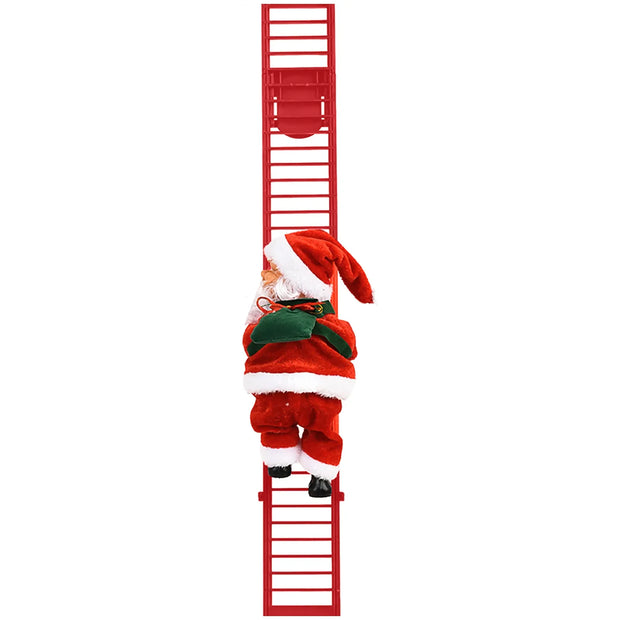 Electric Climbing Ladder Santa Claus with Music & LED Lights