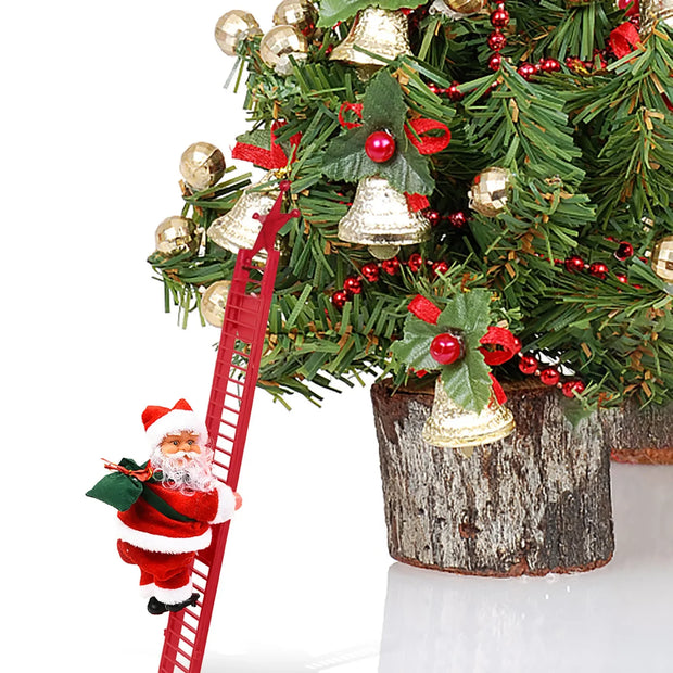 Electric Climbing Ladder Santa Claus with Music & LED Lights
