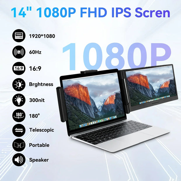 14.1 FHD IPS Laptop Screen Extender
