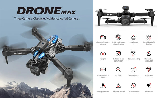 DRONE MAX drone with features on a white background