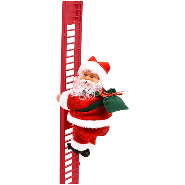 Electric Climbing Ladder Santa Claus with Music & LED Lights
