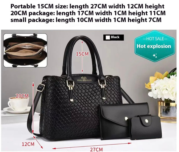 Always I Love You Woven Texture 3-Piece Bag Set