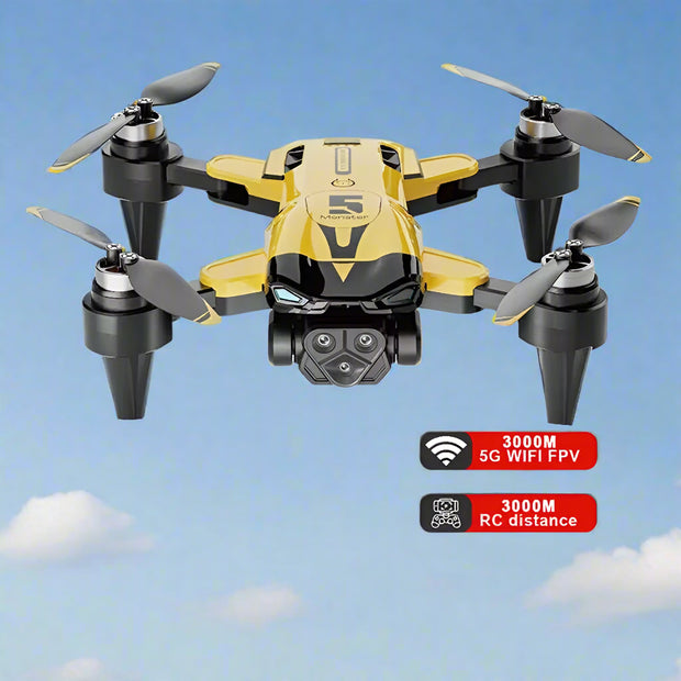 M5 Drone with features highlighted on a blue sky background