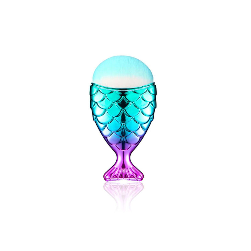 Mermaid-style egg-shaped product with blue and purple gradient on a white background