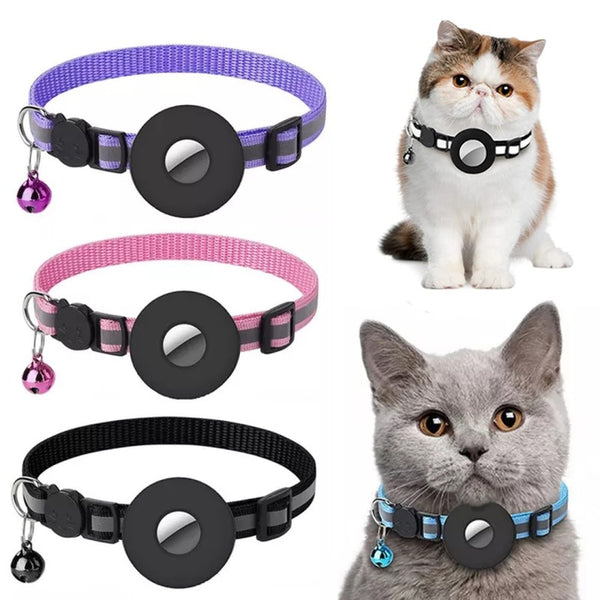 Airtag Holder for Pets - Stylish, Waterproof Nylon Collar for Adventurous Cats & Dogs