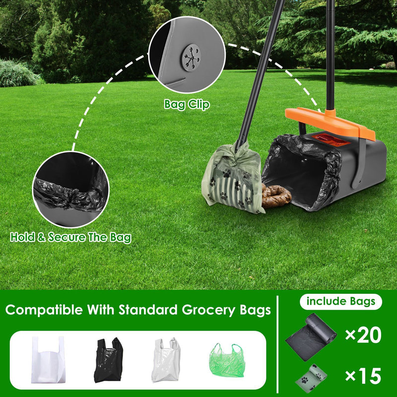 Ultimate Dog Poop Scooper Kit – Heavy-Duty Rake & Swiveling Bin with 35 Bags for Effortless Cleanups!