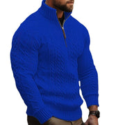 Men's Twisted Knit Half-Zip Sweater for Ultimate Warmth & Style