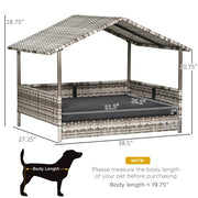 Stylish Rattan Dog House with Canopy 