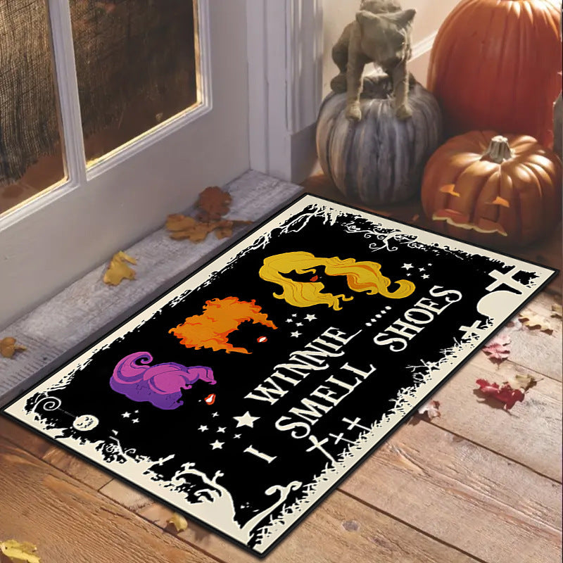 Halloween Porch Doormat Skull Entry Door Absorbent Door Mat