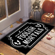 Halloween Porch Skull Doormat For Entryway- Absorbent Door Mat