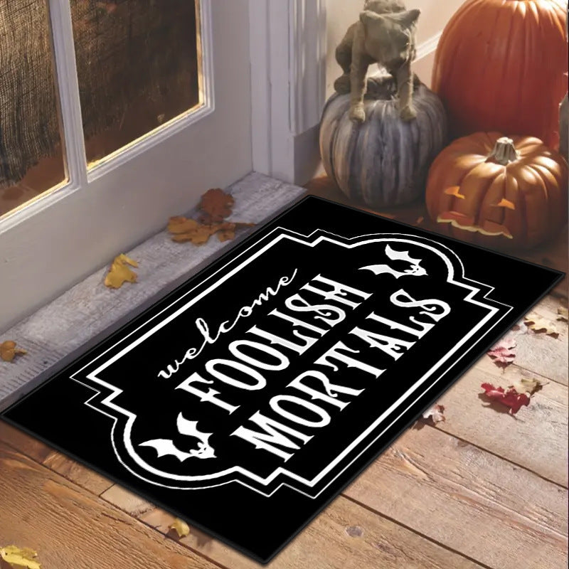 Halloween Porch Doormat Skull Entry Door Absorbent Door Mat